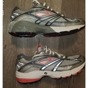 Brooks GTS X MOGO Size 10 Running Shoes Aqua Pink /Silver/Gray Women
